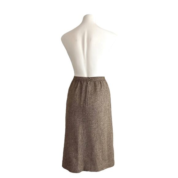 Evan Picone Skirt Vintage Pure Virgin Wool Authentic Herringbone 60s Size XS - Picture 11 of 12